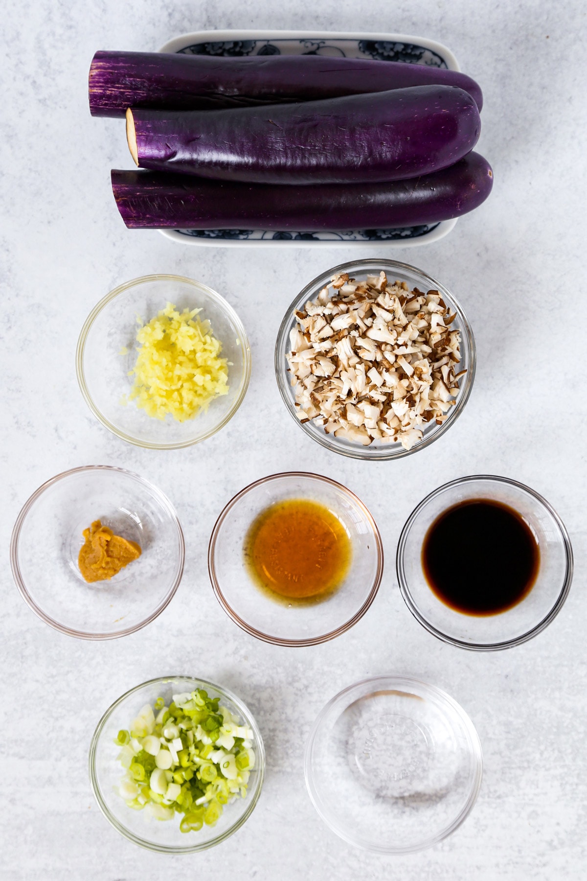 Ingredients for Japanese eggplant stir fry