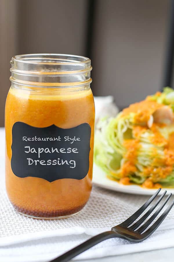 Japanese Restaurant Style Ginger Dressing - Make this iconic and delicious Japanese Restaurant Style Ginger Dressing Recipe in less than 10 minutes! Inspired by Japanese-American steakhouses, the sweet and tangy flavors make the perfect pairing to ice cold iceberg lettuce! Recipe, salad, Japanese, dressing, healthy | pickledplum.com